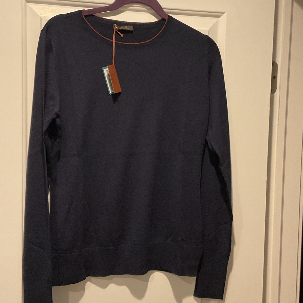 Loro Piana Dark Blue Crewneck Sweater NWT
